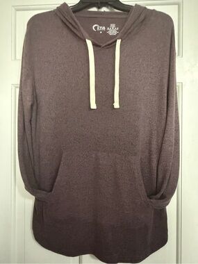 ZYIA Active Lavender Mauve color Hooded Pullover Sweatshirt with Drawstring